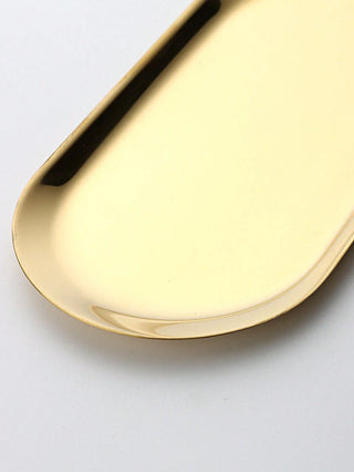 AYNEX Gold Oval Stainless Steel Sterilising Tray | Nail Art & Tattoo Tool Storage | Mirror Polished Desktop Organiser