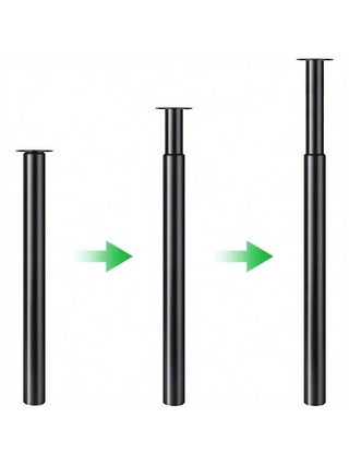 AYNEX Adjustable Metal Table Legs Set | 710-1100mm Height | 60mm Diameter Black Iron | DIY Dining Table, Coffee Table & Desk Legs | 50kg Load | Breakfast Bar & Worktop Legs