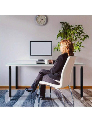 AYNEX Adjustable Metal Table Legs Set | 710-1100mm Height | 60mm Diameter Black Iron | DIY Dining Table, Coffee Table & Desk Legs | 50kg Load | Breakfast Bar & Worktop Legs