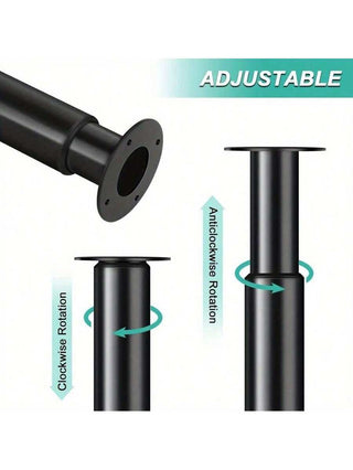AYNEX Adjustable Metal Table Legs Set | 710-1100mm Height | 60mm Diameter Black Iron | DIY Dining Table, Coffee Table & Desk Legs | 50kg Load | Breakfast Bar & Worktop Legs