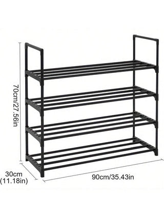 AYNEX 4-Tier Metal Shoe Rack Organiser for 20 Pairs | Stackable Space Saving Shoe Storage Shelf for Home, Bedroom, Hallway 90x30x70cm Durable Rack