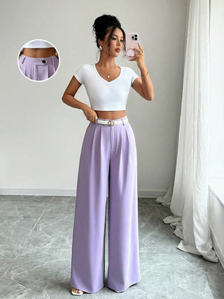 Selianne Slouchy Purple Loose Wide Leg Pants