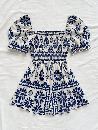 Retro Floral Square Neck Wide Leg Jumpsuit | AYNEX WEAR