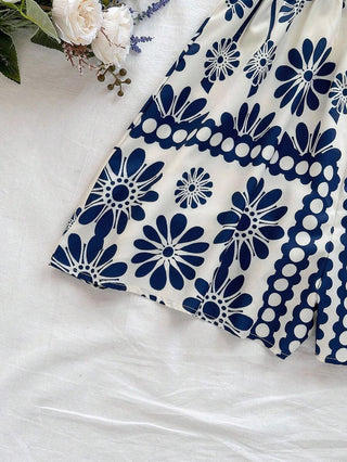 Retro Floral Square Neck Wide Leg Jumpsuit | AYNEX WEAR