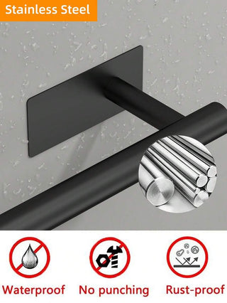 AYNEX 5-Piece Stainless Steel Bathroom Accessory Set | Towel Bar, Toilet Paper Holder & Robe Hook | No Drill Easy Install | Black, Gold & Silver | Modern Bathroom Fixtures