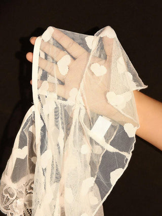 Women's Heart Lace Mesh Patchwork Camisole & Panty Sleepwear Set AYNEX WEAR