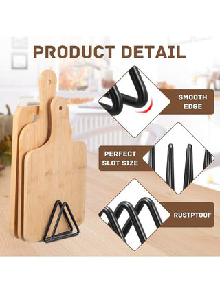 AYNEX Black Iron Chopping Board Holder & Pot Lid Organiser Rack | Countertop & Cabinet Kitchen Storage Stand