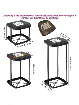 AYNEX Foldable Plastic Trash Can Adjustable Height Portable Bin Holder Rectangular Kitchen Outdoor Garbage Expandable Bag Rack