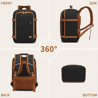 AYNEX 40x30x20 Ryanair Approved Cabin Backpack 24L | Water Repellent Travel Bag | Laptop Backpack 15.6" Clamshell Organiser | Black