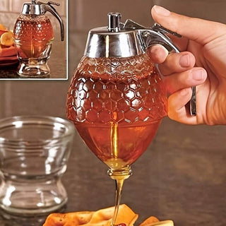 AYNEX Multi-Function Honey Dispenser with Storage Rack Reusable Honey Dispenser Container Kitchen Honey Storage Solution