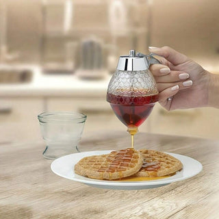 AYNEX Multi-Function Honey Dispenser with Storage Rack Reusable Honey Dispenser Container Kitchen Honey Storage Solution