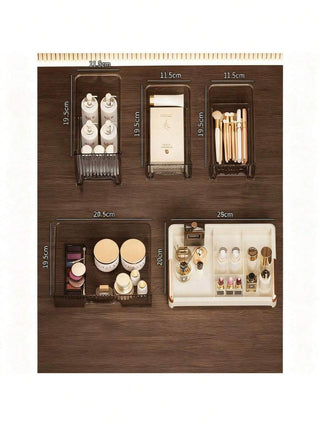 AYNEX Makeup Organiser Box Stylish Vanity Drawer Storage Unit Skincare Cosmetics Beauty Products Dressing Table Organiser Multicolour ABS Home