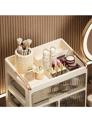 AYNEX Makeup Organiser Box Stylish Vanity Drawer Storage Unit Skincare Cosmetics Beauty Products Dressing Table Organiser Multicolour ABS Home