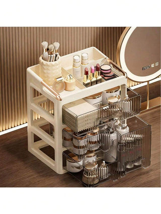 AYNEX Makeup Organiser Box Stylish Vanity Drawer Storage Unit Skincare Cosmetics Beauty Products Dressing Table Organiser Multicolour ABS Home