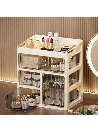 AYNEX Makeup Organiser Box Stylish Vanity Drawer Storage Unit Skincare Cosmetics Beauty Products Dressing Table Organiser Multicolour ABS Home