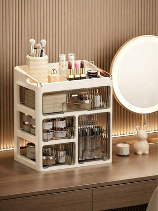 AYNEX Makeup Organiser Box Stylish Vanity Drawer Storage Unit Skincare Cosmetics Beauty Products Dressing Table Organiser Multicolour ABS Home