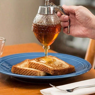 AYNEX Multi-Function Honey Dispenser with Storage Rack Reusable Honey Dispenser Container Kitchen Honey Storage Solution