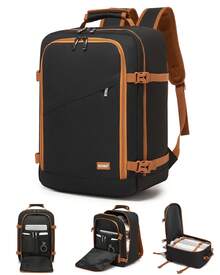 AYNEX 40x30x20 Ryanair Approved Cabin Backpack 24L | Water Repellent Travel Bag | Laptop Backpack 15.6" Clamshell Organiser | Black